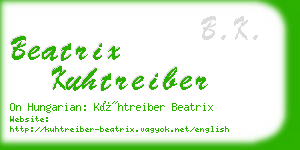 beatrix kuhtreiber business card